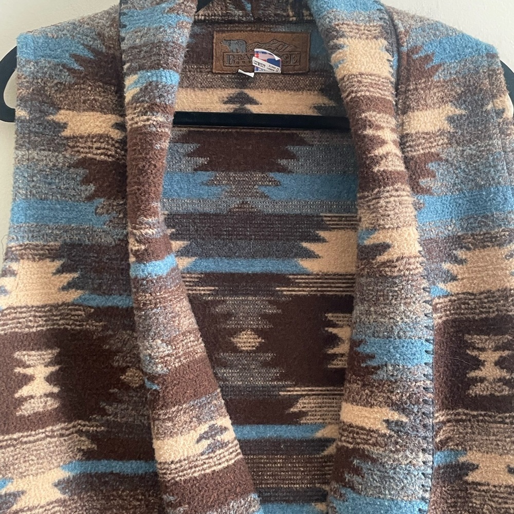 Bear Ridge Outfitters Vintage Duster Blanket Vest Jacket USA Aztec Western 90s L - Picture 6 of 14